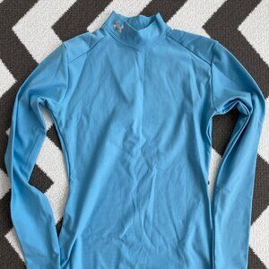 Under Armour Coldgear mockneck baselayer, size medium, light blue